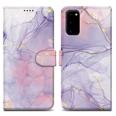 CADORABO Ohišje, združljiv s Samsungom - Design Pink Purple Marmor št. 5 - Zaščitni pokrov z magnetnim zapiranjem, funkcijo stojala in režo za kartico
