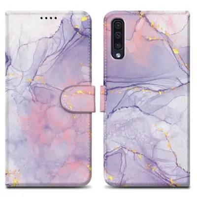 CADORABO Ohišje, združljiv s Samsungom - Design Pink Purple Marmor št. 5 - Zaščitni pokrov z magnetnim zapiranjem, funkcijo stojala in režo za kartico