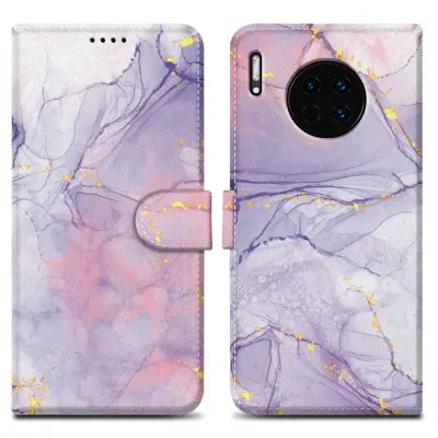 Cadorabo Case, združljiv s Huawei - Design roza vijolični marmor št. 5 - Zaščitni pokrov z magnetnim zapiranjem, funkcijo stojala in režo za kartico