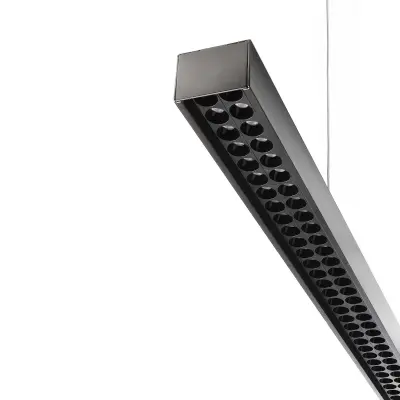 LED svetilka 28W viseča viseča zatemnitvena svetloba kota 24 stopinj pisarniška pisarna študija 4000K z 230V napajalnikom ČRNA