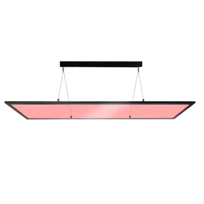 Pravokotna LED viseča plošča 63W 24V viseča barvna luč RGB 4000K zatemnitvena trgovina z dvojno emisijo 120x30cm ČRNA