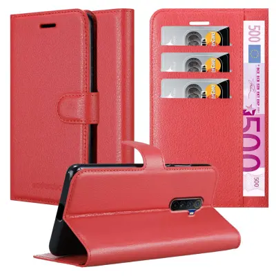 Cadorabo Case, združljiv z Realme v Candy Apple Red - Zaščitni pokrov z magnetnim zapiranjem, stoječo funkcijo in režo za kartico