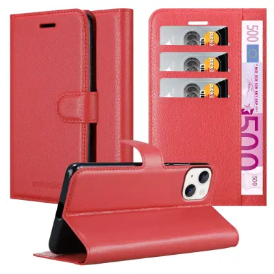 Cadorabo Case, združljiv z Apple v Candy Apple Red - Zaščitni pokrov z magnetnim zapiranjem, stoječo funkcijo in režo za kartico
