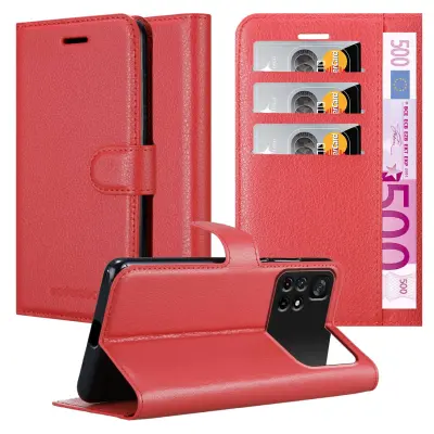 Cadorabo Case, združljiv s Xiaomi v Candy Apple Red - Zaščitni pokrov z magnetnim zapiranjem, stoječo funkcijo in režo za kartico