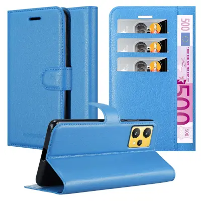 Cadorabo Case, združljiv z Realme in Sky Blue - Zaščitni pokrov z magnetnim zapiranjem, stoječo funkcijo in režo za kartico
