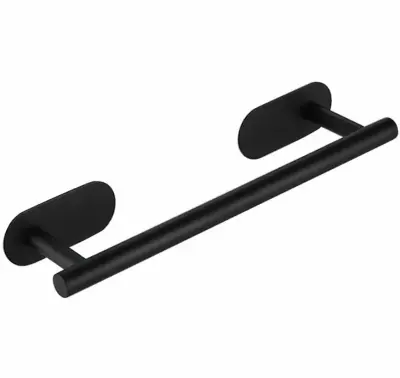 Inox samolepilno 3M držalo za brisače 40cm črno