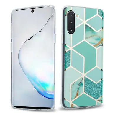 Cadorabo Case, združljiv s Samsungom v zeleni svetlo zeleni zlati marmor št. 3 - zaščitni pokrov iz silikona TPU z vzorcem mozaikom