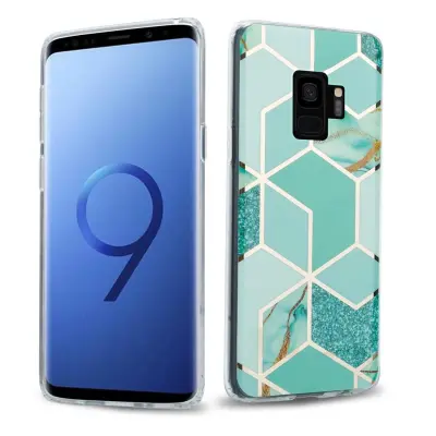 Cadorabo Case, združljiv s Samsungom v zeleni svetlo zeleni zlati marmor št. 3 - zaščitni pokrov iz silikona TPU z vzorcem mozaikom