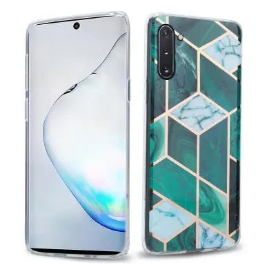 Cadorabo Case, združljiv s Samsungom v temno zelenem belem zlatim marmorju št. 6 - Zaščitni pokrov iz silikona TPU z vzorcem mozaika