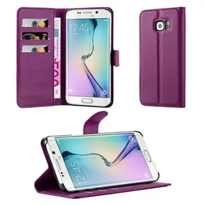 CADORABO Samsung Galaxy S6 EDGE v pastelno vijolična - Zaščitni ovitek z magnetnim zapiranjem, stoječo funkcijo in režo za kartice