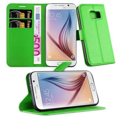 Cadorabo Ohišje, združljivo z Samsung Galaxy S7 v mravljično zelena - Zaščitni ovitek z magnetnim zapiranjem, stoječo funkcijo in režo za kartice