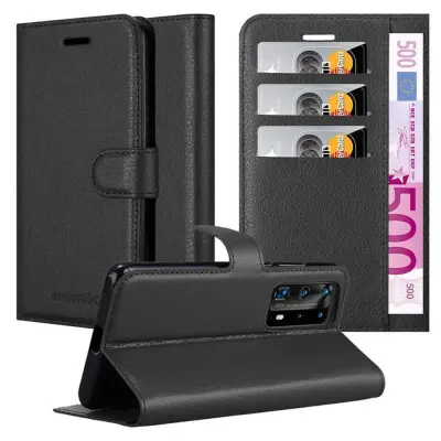 Cadorabo Ohišje, združljivo z Huawei P40 PRO / P40 PRO+ v oksidna črna - Zaščitni ovitek z magnetnim zapiranjem, stoječo funkcijo in režo za kartice