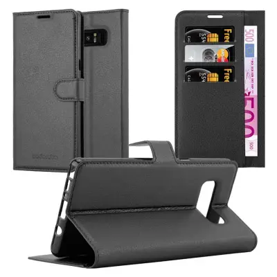 Cadorabo Ohišje, združljivo z Samsung Galaxy NOTE 8 v oksidna črna - Zaščitni ovitek z magnetnim zapiranjem, stoječo funkcijo in režo za kartice