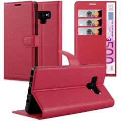 CADORABO Samsung Galaxy NOTE 9 v rdeče sladkorno jabolko - Zaščitni ovitek z magnetnim zapiranjem, stoječo funkcijo in režo za kartice
