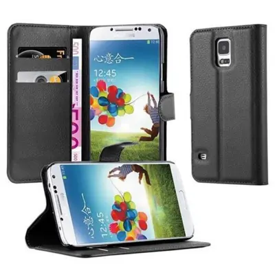 Cadorabo Ohišje, združljivo z Samsung Galaxy S5 / S5 NEO v oksidna črna - Zaščitni ovitek z magnetnim zapiranjem, stoječo funkcijo in režo za kartice