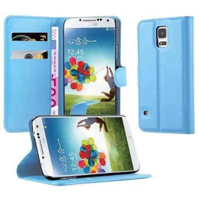 Cadorabo Ohišje, združljivo z Samsung Galaxy S5 / S5 NEO v nebesno modra - Zaščitni ovitek z magnetnim zapiranjem, stoječo funkcijo in režo za kartice