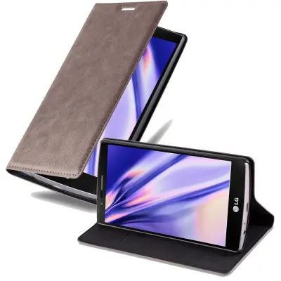 Cadorabo Ohišje, združljivo z LG G4 / G4 PLUS v kavovinsko rdeča - Zaščitni ovitek z magnetnim zapiranjem, stoječo funkcijo in režo za kartice