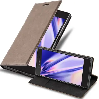 Cadorabo Ohišje, združljivo z Sony Xperia X COMPACT v kavovinsko rdeča - Zaščitni ovitek z magnetnim zapiranjem, stoječo funkcijo in režo za kartice