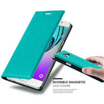 CADORABO Samsung Galaxy A5 2016 v bencinsko turkizna - Zaščitni ovitek z magnetnim zapiranjem, stoječo funkcijo in režo za kartice