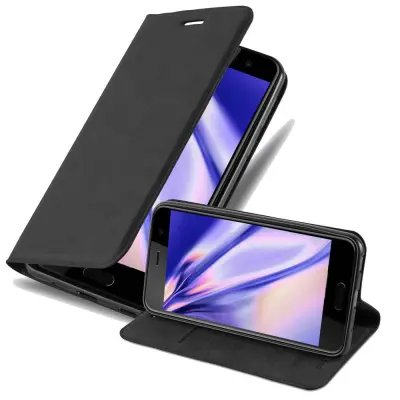 Cadorabo Ohišje, združljivo z HTC U PLAY v nočna črna - Zaščitni ovitek z magnetnim zapiranjem, stoječo funkcijo in režo za kartice