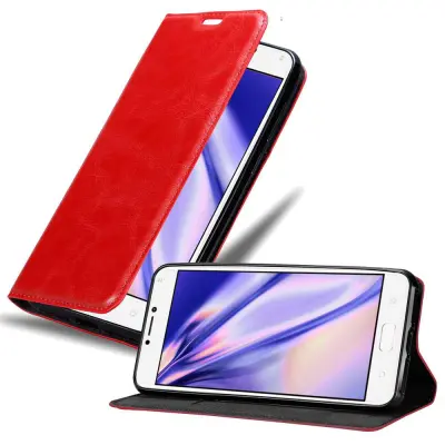 CADORABO Asus ZenFone 4 MAX (5.2 Zoll) v rdeče jabolko - Zaščitni ovitek z magnetnim zapiranjem, stoječo funkcijo in režo za kartice