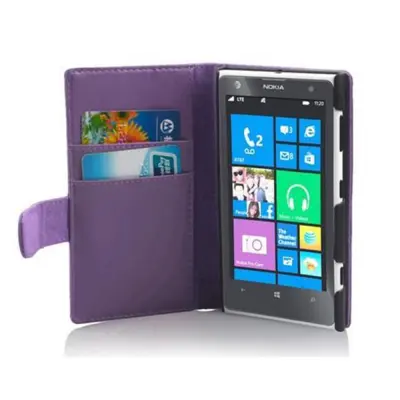 Cadorabo Ohišje, združljivo z Nokia Lumia 1020 v pastelno vijolično - Zaščitni ovitek iz gladkega umetnega usnja in žep za kartice