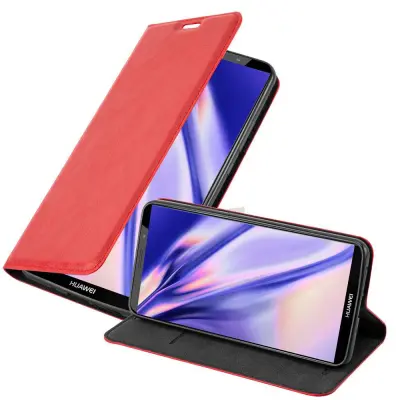 Cadorabo Ohišje, združljivo z Huawei MATE 10 PRO v rdeče jabolko - Zaščitni ovitek z magnetnim zapiranjem, stoječo funkcijo in režo za kartice