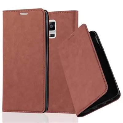 Cadorabo Ohišje, združljivo z Samsung Galaxy NOTE 4 v kapučino rjava - Zaščitni ovitek z magnetnim zapiranjem, stoječo funkcijo in režo za kartice