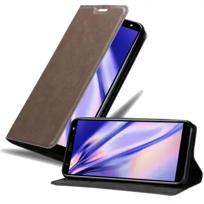 Cadorabo Ohišje, združljivo z LG K40 v kavovinsko rdeča - Zaščitni ovitek z magnetnim zapiranjem, stoječo funkcijo in režo za kartice