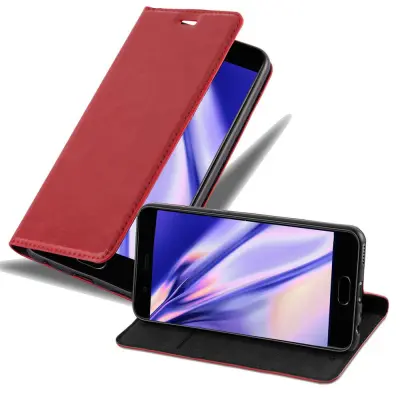 Cadorabo Ohišje, združljivo z Huawei P10 v rdeče jabolko - Zaščitni ovitek z magnetnim zapiranjem, stoječo funkcijo in režo za kartice