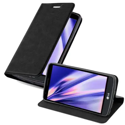 Cadorabo Ohišje, združljivo z LG G3 STYLUS v nočna črna - Zaščitni ovitek z magnetnim zapiranjem, stoječo funkcijo in režo za kartice