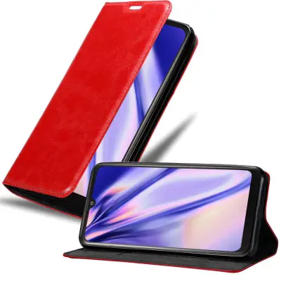 Cadorabo Ohišje, združljivo z LG K50 v rdeče jabolko - Zaščitni ovitek z magnetnim zapiranjem, stoječo funkcijo in režo za kartice