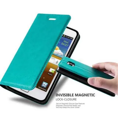 CADORABO Samsung Galaxy S2/S2 PLUS v bencinsko turkizna - Zaščitni ovitek z magnetnim zapiranjem, stoječo funkcijo in režo za kartice