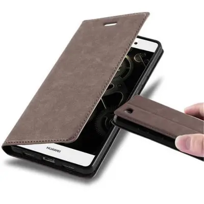 Cadorabo Ohišje, združljivo z Huawei P8 LITE 2015 v kavovinsko rdeča - Zaščitni ovitek z magnetnim zapiranjem, stoječo funkcijo in režo za kartice