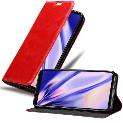 Cadorabo Ohišje, združljivo z Sony Xperia 1 / Xperia XZ4 v rdeče jabolko - Zaščitni ovitek z magnetnim zapiranjem, stoječo funkcijo in režo za kartice