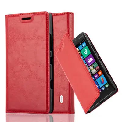 Cadorabo Ohišje, združljivo z Nokia Lumia 929 / 930 v rdeče jabolko - Zaščitni ovitek z magnetnim zapiranjem, stoječo funkcijo in režo za kartice