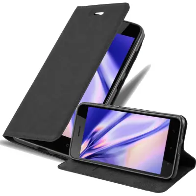 Cadorabo Ohišje, združljivo z HTC Desire 10 PRO v nočna črna - Zaščitni ovitek z magnetnim zapiranjem, stoječo funkcijo in režo za kartice