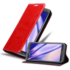 Cadorabo Ohišje, združljivo z Samsung Galaxy NOTE 2 v rdeče jabolko - Zaščitni ovitek z magnetnim zapiranjem, stoječo funkcijo in režo za kartice