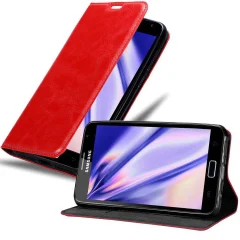 Cadorabo Ohišje, združljivo z Samsung Galaxy NOTE 1 v rdeče jabolko - Zaščitni ovitek z magnetnim zapiranjem, stoječo funkcijo in režo za kartice