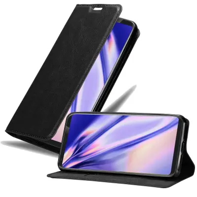 Cadorabo Ohišje, združljivo z LG V35 v nočna črna - Zaščitni ovitek z magnetnim zapiranjem, stoječo funkcijo in režo za kartice