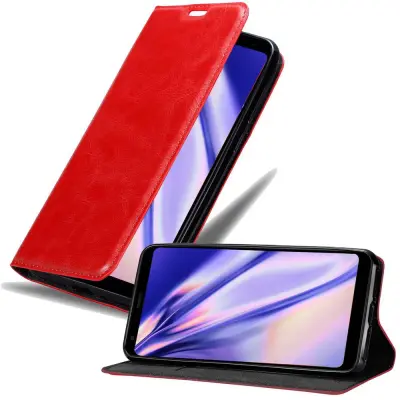 Cadorabo Ohišje, združljivo z LG Q STYLUS v rdeče jabolko - Zaščitni ovitek z magnetnim zapiranjem, stoječo funkcijo in režo za kartice