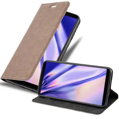 Cadorabo Ohišje, združljivo z OnePlus 5T v kavovinsko rdeča - Zaščitni ovitek z magnetnim zapiranjem, stoječo funkcijo in režo za kartice