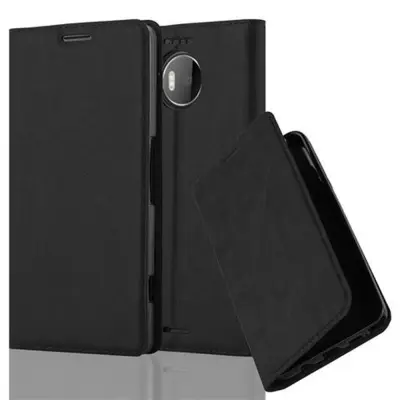 Cadorabo Ohišje, združljivo z Nokia Lumia 950 XL v nočna črna - Zaščitni ovitek z magnetnim zapiranjem, stoječo funkcijo in režo za kartice