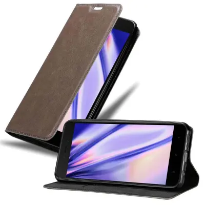 Cadorabo Ohišje, združljivo z Xiaomi RedMi 5A v kavovinsko rdeča - Zaščitni ovitek z magnetnim zapiranjem, stoječo funkcijo in režo za kartice