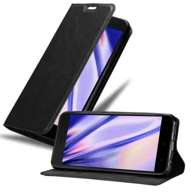 Cadorabo Ohišje, združljivo z Xiaomi RedMi 5A v nočna črna - Zaščitni ovitek z magnetnim zapiranjem, stoječo funkcijo in režo za kartice
