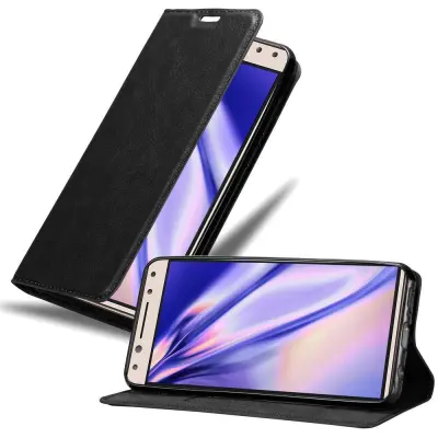 Cadorabo Ohišje, združljivo z Alcatel 5 v nočna črna - Zaščitni ovitek z magnetnim zapiranjem, stoječo funkcijo in režo za kartice