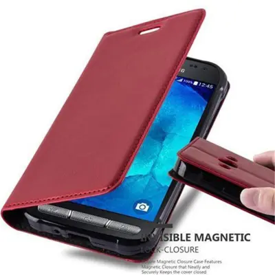 Cadorabo Ohišje, združljivo z Samsung Galaxy XCover 3 v rdeče jabolko - Zaščitni ovitek z magnetnim zapiranjem, stoječo funkcijo in režo za kartice