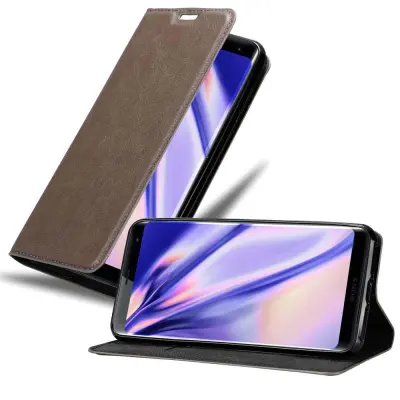 Cadorabo Ohišje, združljivo z Sony Xperia XZ3 v kavovinsko rdeča - Zaščitni ovitek z magnetnim zapiranjem, stoječo funkcijo in režo za kartice