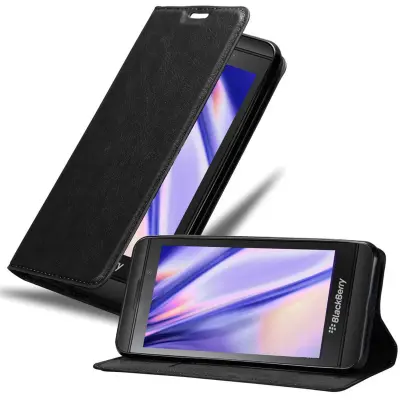 Cadorabo Ohišje, združljivo z Blackberry Z10 v nočna črna - Zaščitni ovitek z magnetnim zapiranjem, stoječo funkcijo in režo za kartice