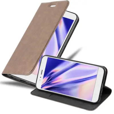 Cadorabo Ohišje, združljivo z Xiaomi Mi A1 / Mi 5X v kavovinsko rdeča - Zaščitni ovitek z magnetnim zapiranjem, stoječo funkcijo in režo za kartice